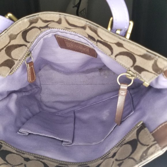 Coach Brown Patchwork Suede Leather Jacquard Bag - Picture 7 of 11